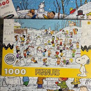 🧩 1000 piece Peanuts “Snow Day”. All the characters building snowmen. Complete.